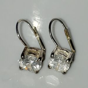 Vintage Crystal Silver Earrings